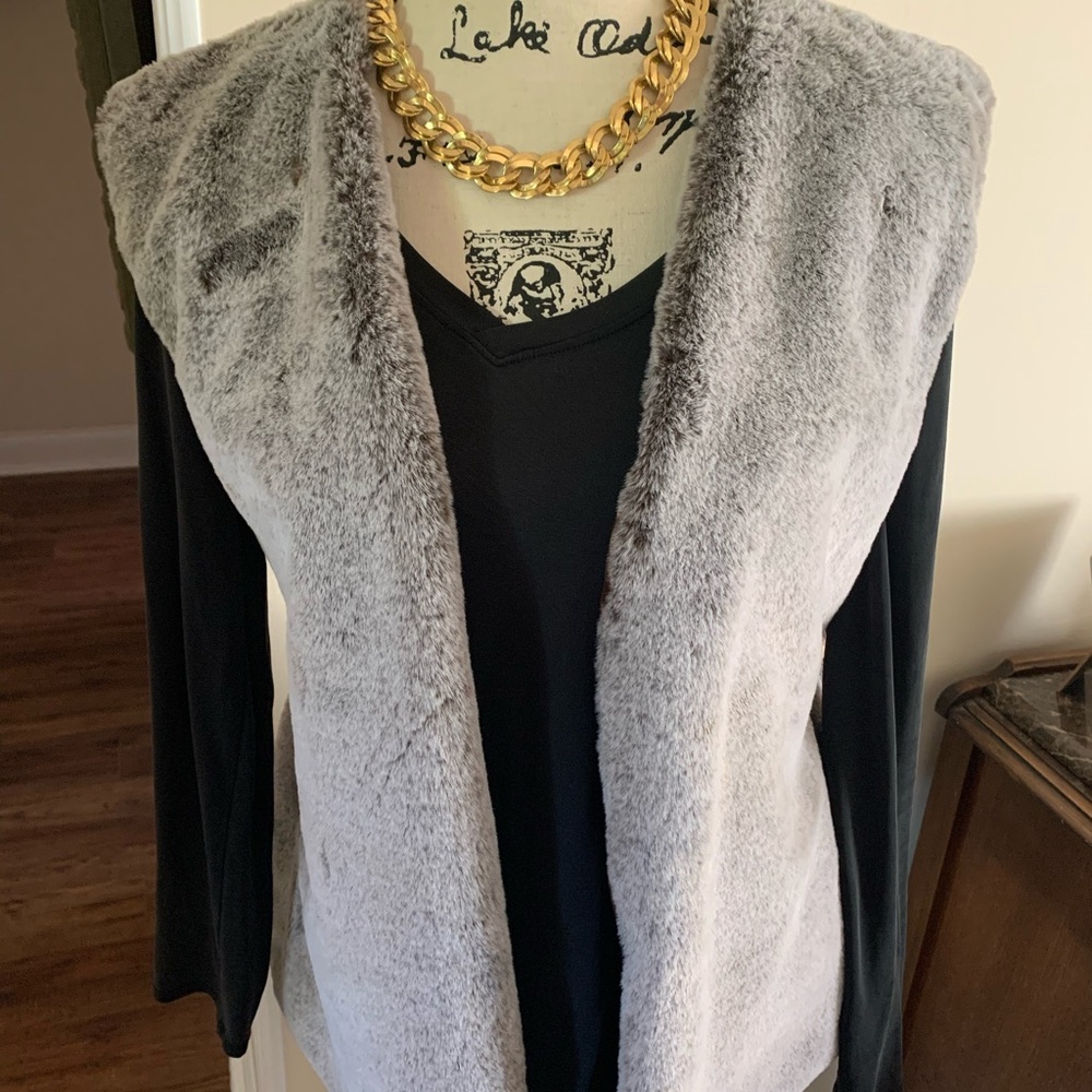 Glam Soft Fur Light Gray Vest